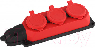 Колодка удлинителя ЭРА K-3e-RED-IP44 / Б0044552