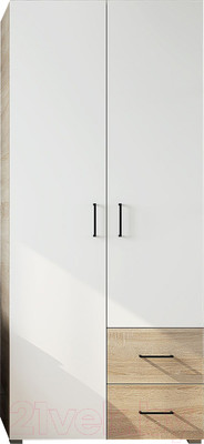 Шкаф Горизонт Мебель Victor 2ств 2ящ (дуб сонома/белый)
