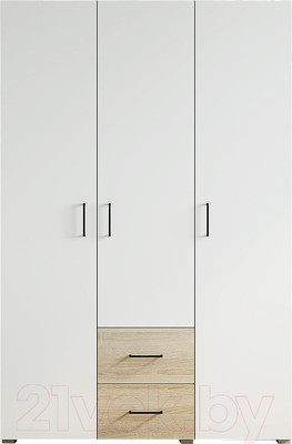 Шкаф Горизонт Мебель Victor 3ств 2ящ (дуб сонома/белый)