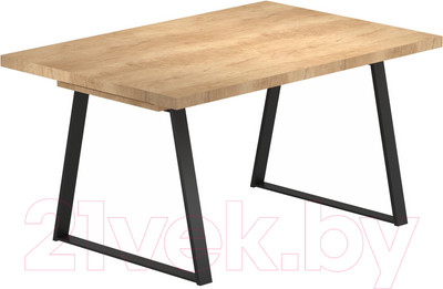 Обеденный стол Васанти Плюс Лофт 120-160x80 (дуб небраска/каркас черный)