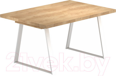 Обеденный стол Васанти Плюс Лофт 120-160x80 (дуб небраска/каркас белый)