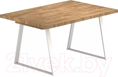 Обеденный стол Васанти Плюс Лофт 120-160x80 (дуб канзас/каркас белый)