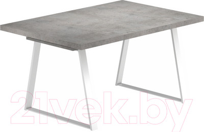 Обеденный стол Васанти Плюс Лофт 120-160x80 (бетон/каркас белый)