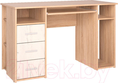 Компьютерный стол Интерлиния СК-010 (дуб сонома/дуб белый)