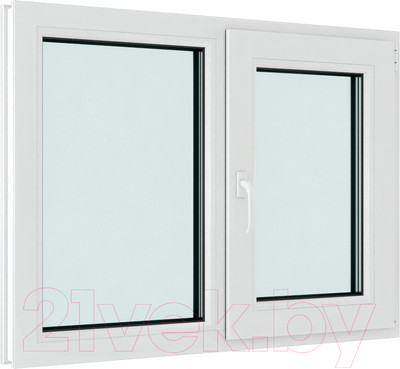 Окно ПВХ Brusbox Двухстворчатое Глухое 2 стекла (1300x900x70)