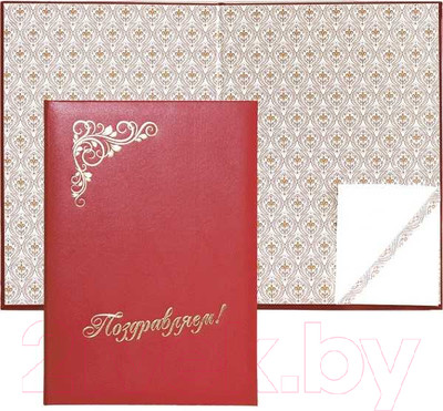 Папка адресная deVente Поздравляем / 3078214 (бордовый)