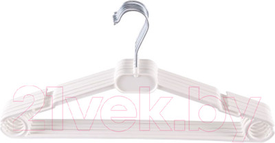 Набор пластиковых вешалок-плечиков Литопласт №3 (5шт, белый)