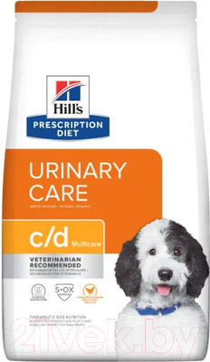 Сухой ветеринарный корм для собак Hill's Prescription Diet Urinary Care c/d / 605888 (1.5кг)