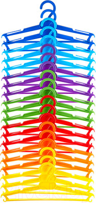Набор пластиковых вешалок-плечиков Литопласт №1М (20шт, разноцветный)