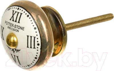 Ручка для мебели Blumen Haus Часы / 66101 (белый/золото)