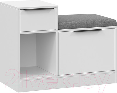 Тумба в прихожую ТриЯ Агата комбинированная (белый)