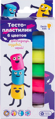 Набор для лепки Genio Kids Тесто-пластилин / TA1090 (6цв)