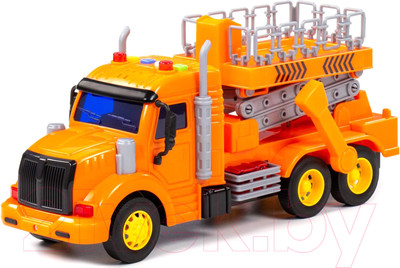 Автомобиль-вышка Полесье Профи инерционный со светом и звуком / 89779 (оранжевый)