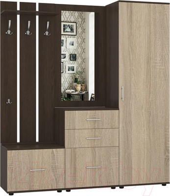 Секция в прихожую Интермебель Визит-1 (дуб венге/дуб сонома)