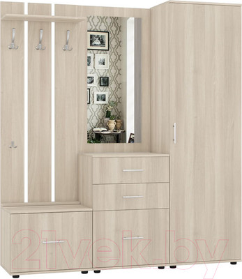 Секция в прихожую Интермебель Визит-1 (шимо светлый)