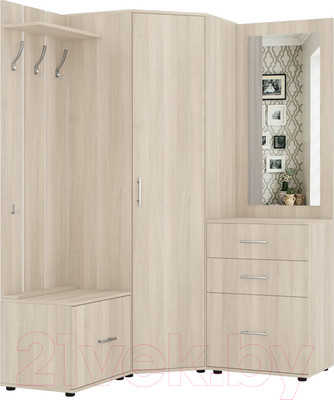 Секция в прихожую Интермебель Визит-2 (шимо светлый)