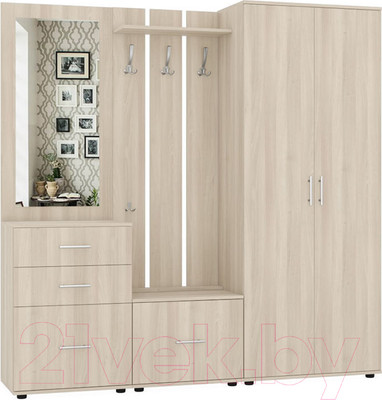 Секция в прихожую Интермебель Визит-4 (шимо светлый)