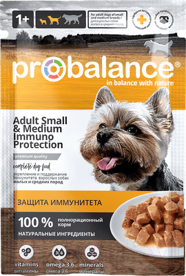 Влажный корм для собак ProBalance Immuno Adult Small & Medium (85г)
