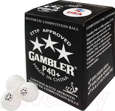 Набор мячей для настольного тенниса Gambler P40+ / GP40B36 (36шт)