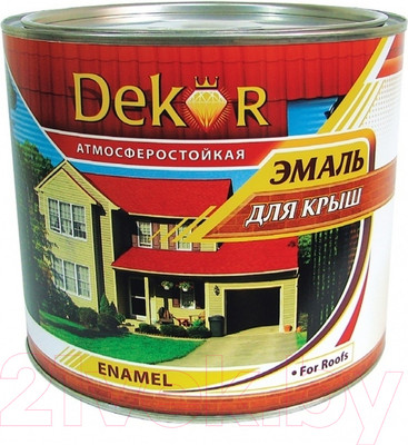 Эмаль Dekor Алкидная для крыш (1.9кг, вишневый)