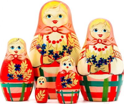 Матрешка сувенирная Брестская Фабрика Сувениров С колосками и васильками 5052