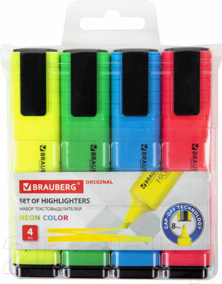 Набор маркеров Brauberg Original Neon / 152215 (4цв)