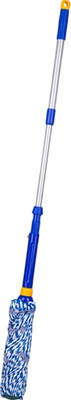 Швабра с отжимом OfficeClean Professional самоотжимная (телескопическая ручка 96см, насадка моп микрофибра 33см)