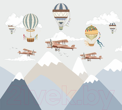 Фотообои листовые Vimala Горы и самолеты (270x300)