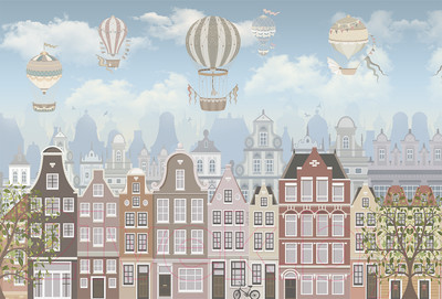 Фотообои листовые Vimala Домики и шары (270x400)