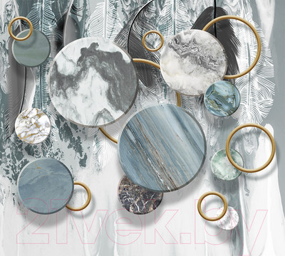 Фотообои листовые Vimala Круги из камня (270x300)