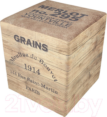 Пуф ТриЯ Лофт тип 1 (коричневый с рисунком)