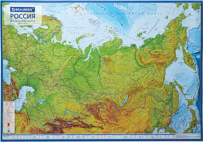 Настенная карта Brauberg Физическая карта России / 112392