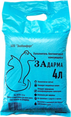 Наполнитель для туалета Задарма Бентонитовый (4л)