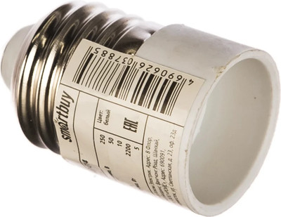 Переходник для электропатрона SmartBuy E27-E14 / SBE-A-E27-14 (белый)