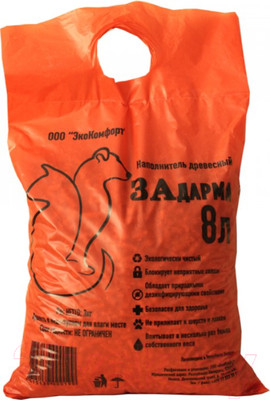 Наполнитель для туалета Задарма Древесный (8л/3кг)
