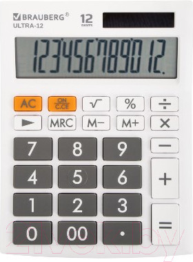 Калькулятор Brauberg Ultra-12-WT / 250496 (белый)