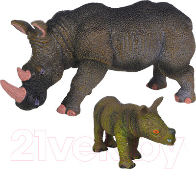 Набор фигурок коллекционных Masai Mara Мир диких животных. Семья носорогов / MM211-112