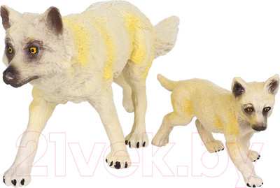 Набор фигурок коллекционных Masai Mara Мир диких животных. Семья полярных волков / MM211-133