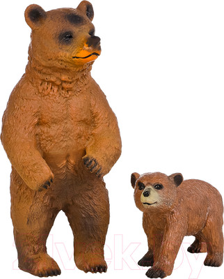 Набор фигурок коллекционных Masai Mara Мир диких животных. Семья бурых медведей / MM211-144