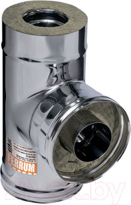 Тройник для труб Ferrum 90° 430/0.5мм Ф100x200 f4401 (нержавеющая сталь)