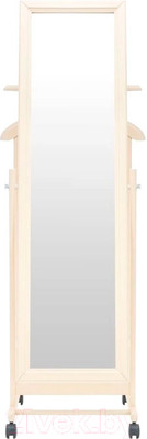 Стойка для одежды Мебелик Костюмная с зеркалом на колесах В 24Н (слоновая кость)