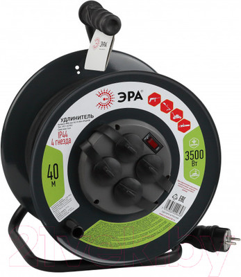 Удлинитель на катушке ЭРА RMx-4es-3x1.5-40m-IP44(KG) / Б0046848