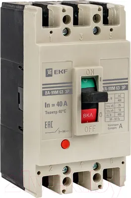 Выключатель автоматический EKF PROxima ВА-99М 63/40А 3P 25кА / mccb99-63-40m