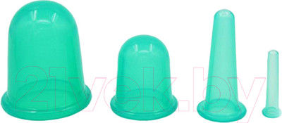 Набор банок для массажа Польза Вакуумные (4шт, зеленый)