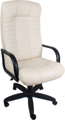 Кресло офисное Деловая обстановка Атлант Стандарт кожа люкс (светло-бежевый)