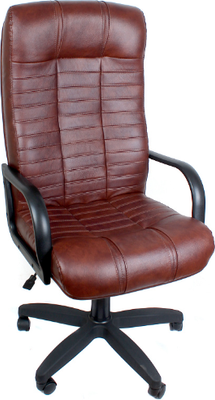 Кресло офисное Деловая обстановка Атлант Стандарт кожа люкс (средне-коричневый)