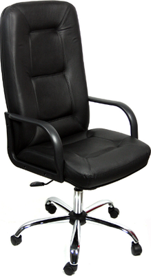 Кресло офисное Деловая обстановка Пилот Стандарт кожа (черный/хром)