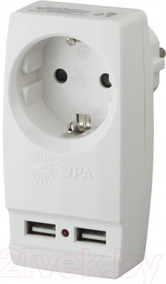 Электроразветвитель ЭРА Polynom SP-1e-USB-W / Б0026332