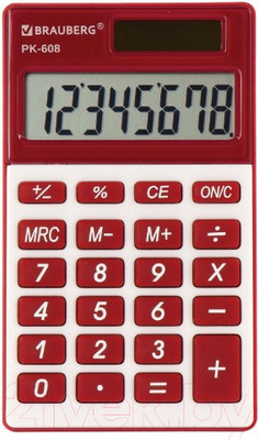 Калькулятор Brauberg PK-608-WR / 250521 (бордовый)