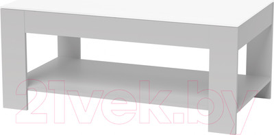 Журнальный столик Мебелик BeautyStyle 26 (графит светлый U708/стекло белое)